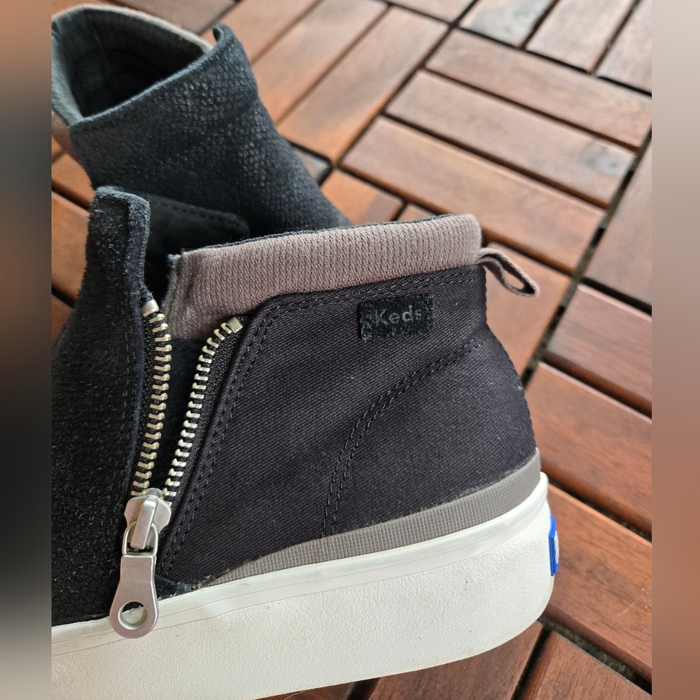 Keds Black High-Top Zip Sneakers – Size 7.5, Lightly Worn - Picture 7 of 9